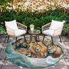 Lion pattern round rug,Carpet Rug for Living Room Bedroom Playroom ,Non-slip Floor Mat,Holiday Gifts and Birthday Gifts.