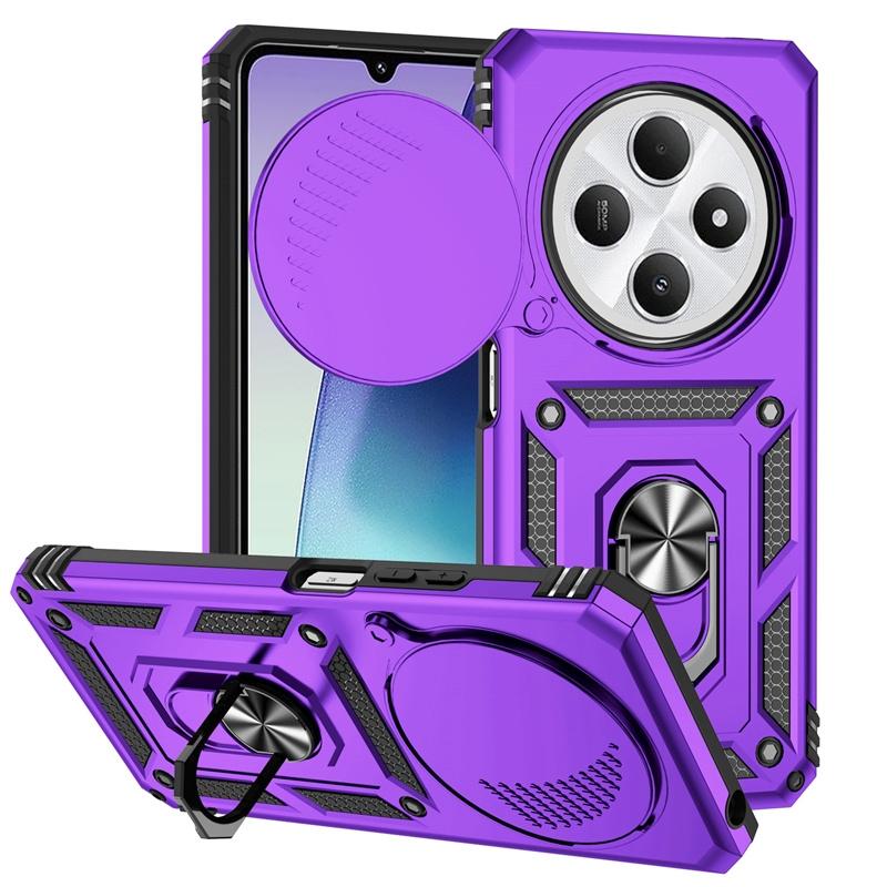 For Xiaomi Redmi 14C 4G Case Slide Lens Protect Shockproof Armor Phone Case For Xiaomi Redmi 14C 14 C Redmi14C Ring Holder Cover