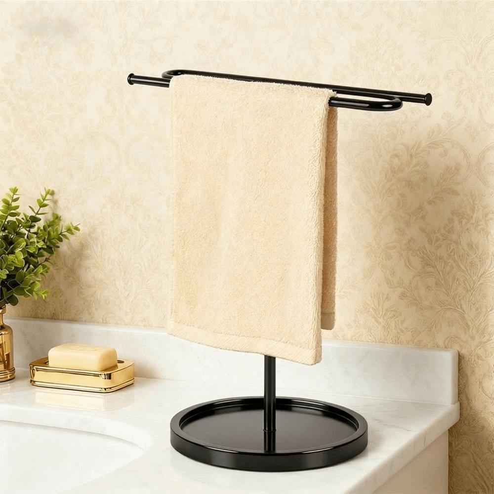Non-Slip Metal Towel Holder Stable Hand Towel Stand Towels S-Shape Towel Stand Vanity Countertop