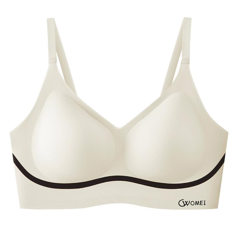 Summer Thin Bra Women's Soft Support Seamless Bra Gathering Anti Sagging and Double Breast Bra