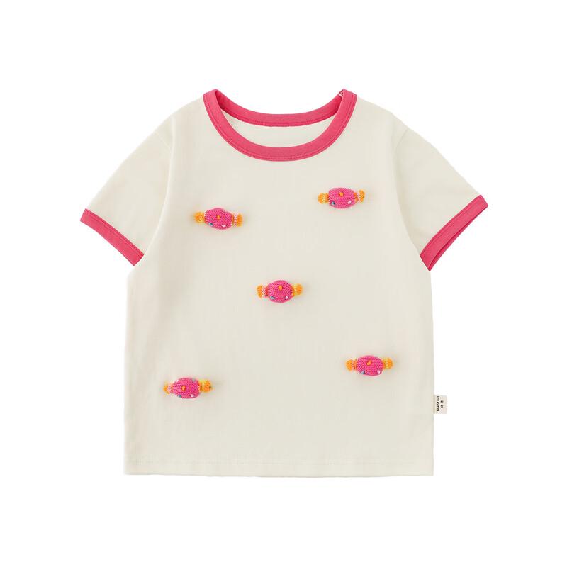 Youyou Girls' Summer Color Block Stripe Short Sleeve T-Shirt