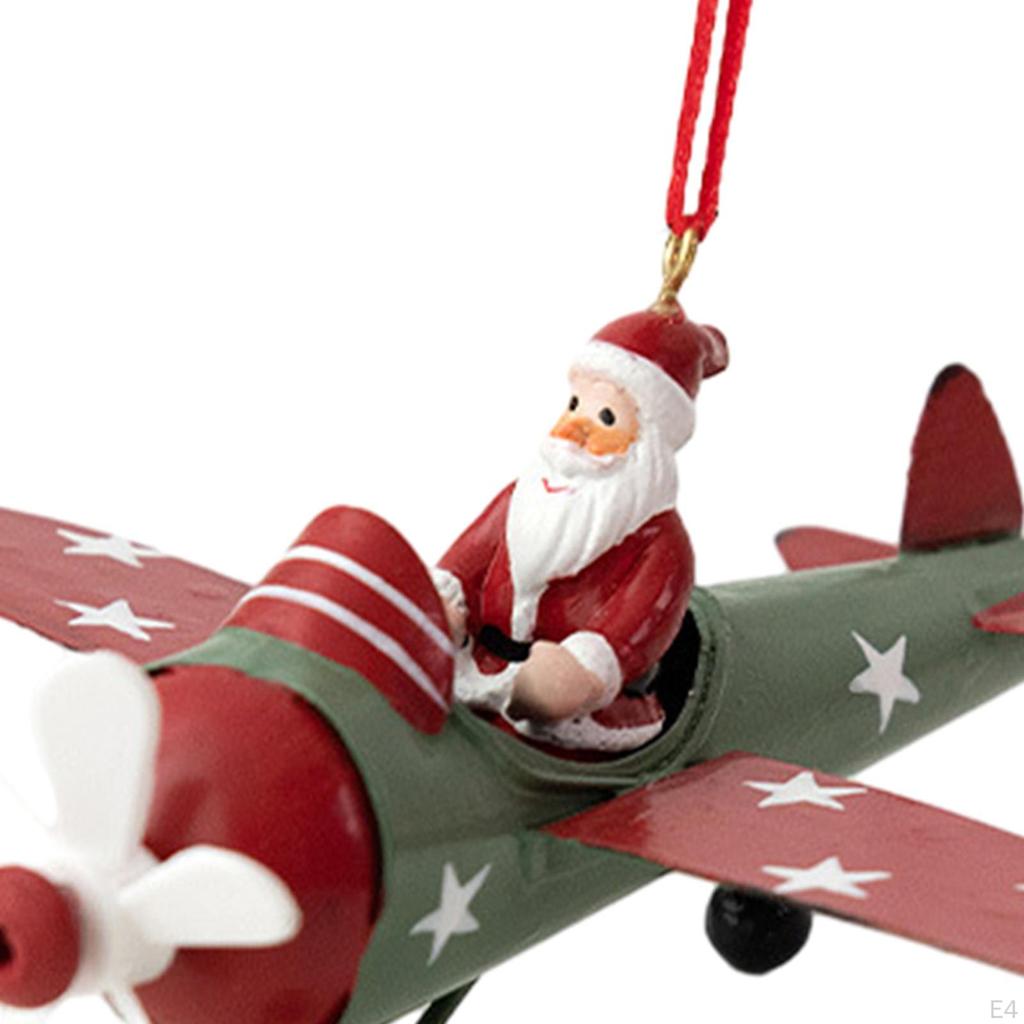 Christmas Tree Hanging Airplane Statue Small Doll Holiday Gifts Party Decorative Sculpture