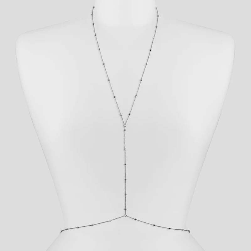 Fashion Metal Bead C For Women Bohemian Gold Color Sexy Body Chain Beach Wedding Accessories Bra Cross Bikini Chain