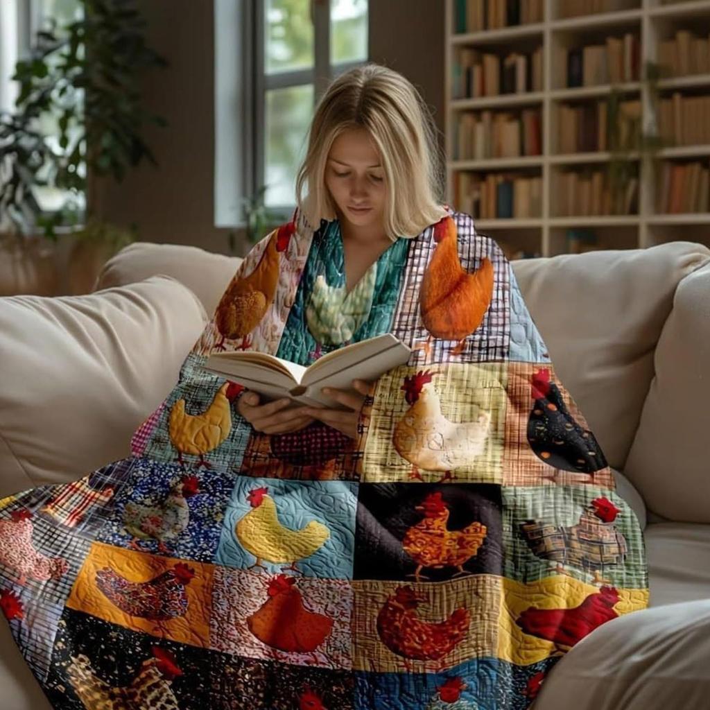 Chicken Print Blanket Soft Foldable Breathable Quilt Throw Cute Animal Pattern Bed Sofa Blanket for Home Bedroom Christmas Gifts