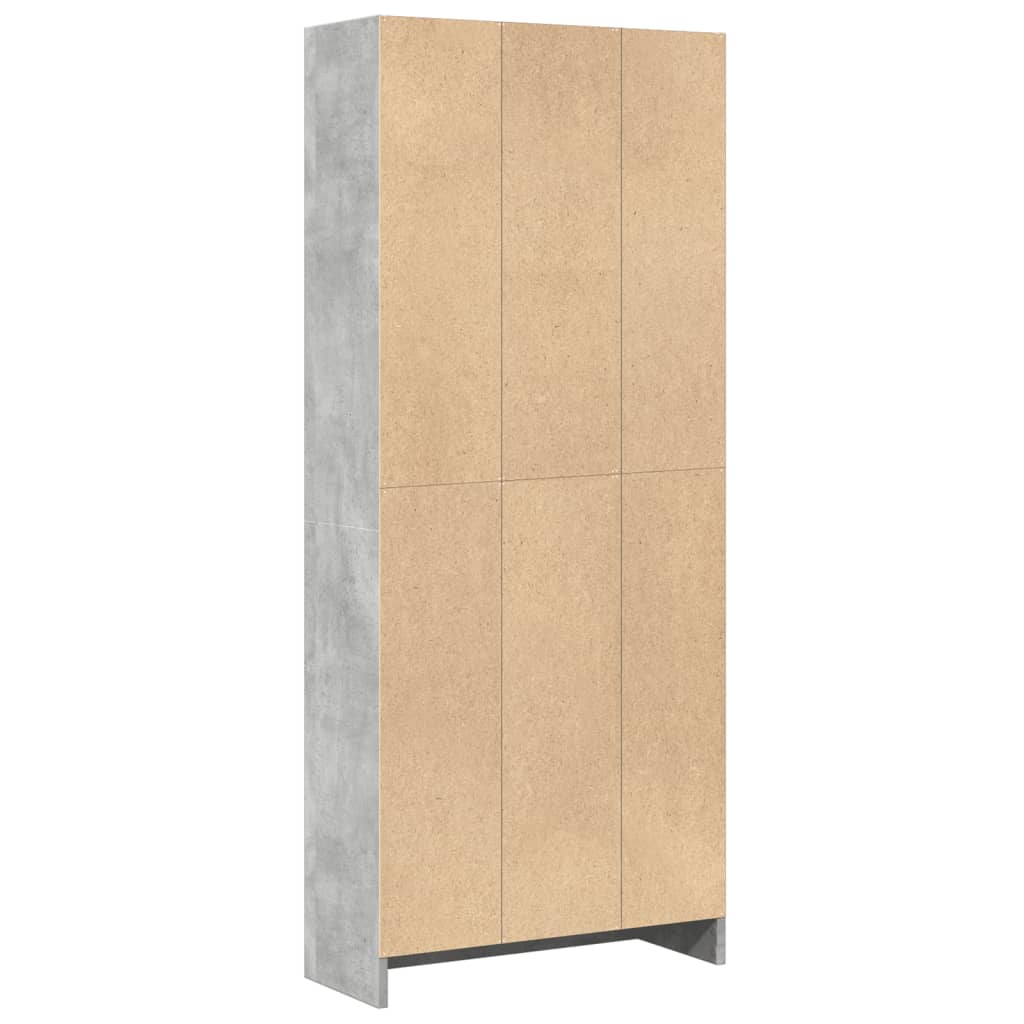 Vidaxl Shelf, Concrete Gray, 60X24X143 Cm, Wood-Based Material