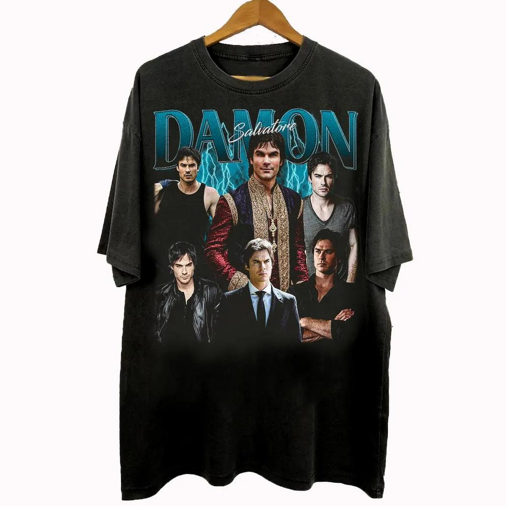 Vintage 90s Bootleg Style Damon Salvatore TShirt Damon Salvatore Movie Gifts For Unisex And Women Unisex TShirt