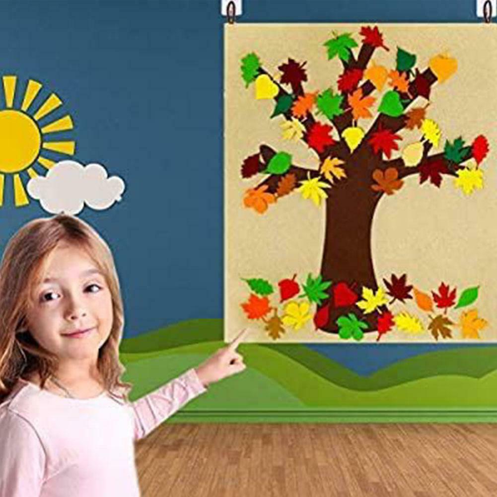 DIY Felt Maples Tree Ornaments Wall Hanging Decorations For Kids DIY Toys