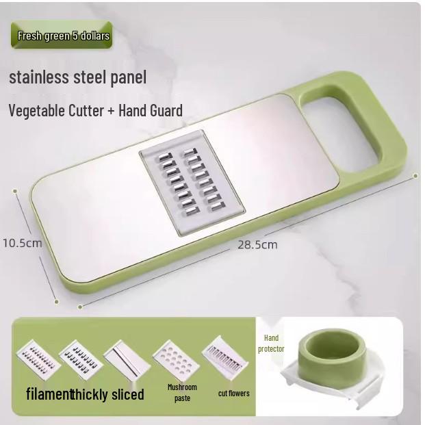 Stainless Steel Multifunctional Vegetable Cutter and Grater with Hand Protector