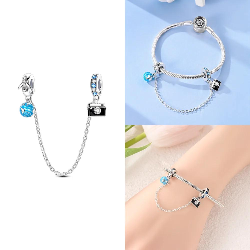 Exquisite Original Blue Zircon Leaf Dress Charms Beads Fit Bracelet Charms Copper Women Jewelry Making Diy Accessory Gifts