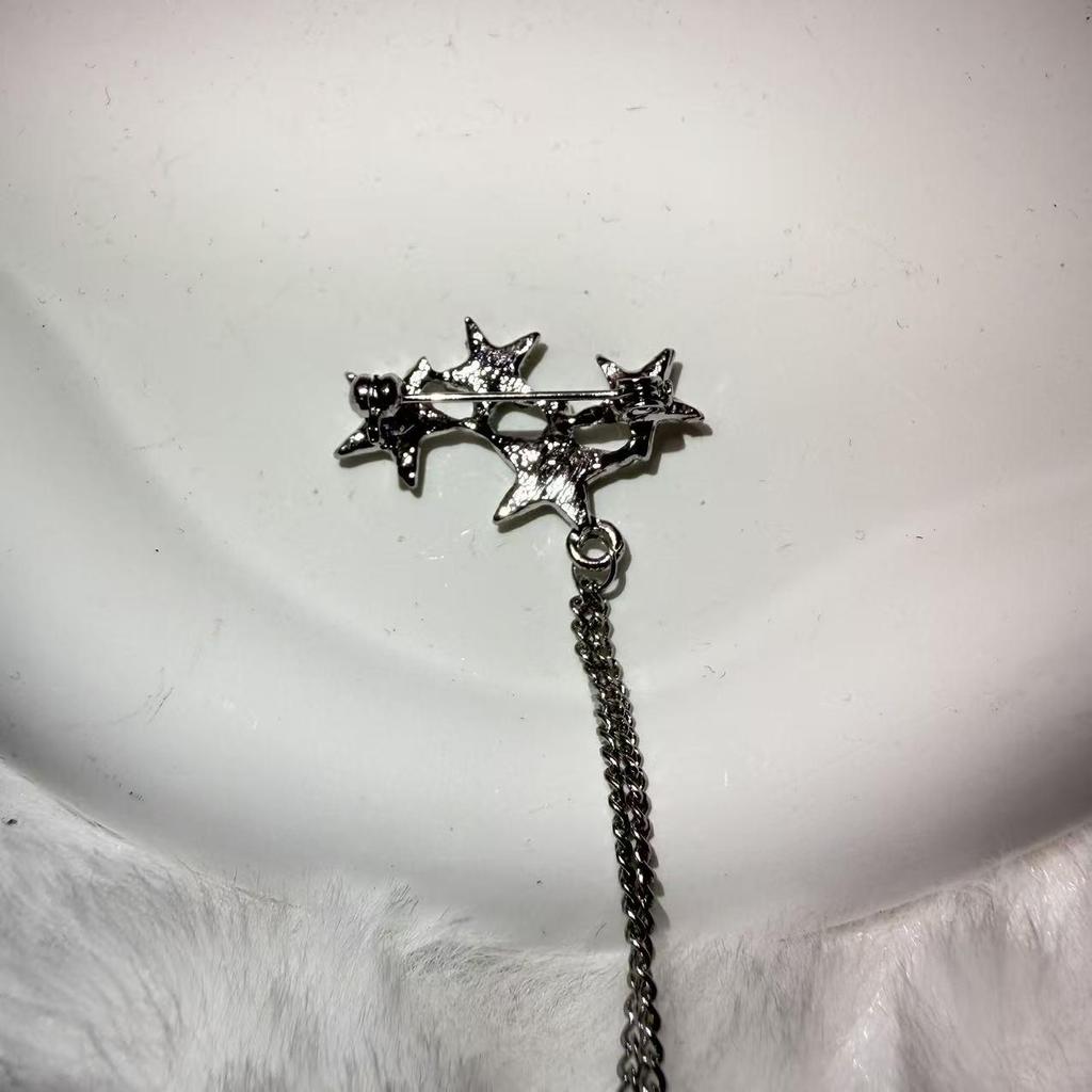 High-End DIY Star Chain Brooch - Unisex Korean Style Accessory