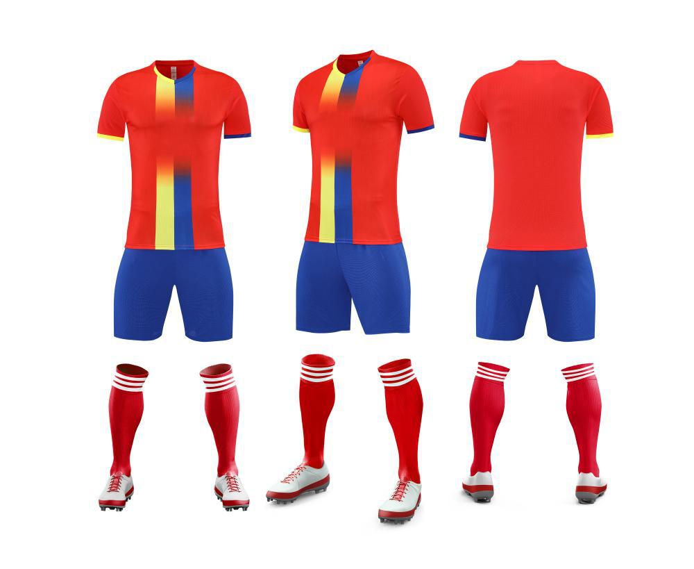 

Football Uniform Suit Short Sleeve Jersey Competition Training Quick-Drying Sports World Cup Fan Version Team 3XS красный