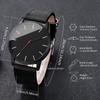 2PCS/Set Men Business Watches Fashion Ultra-thin Dial Leather Band Quartz Watch Simple Clock for Men Reloj Hombre