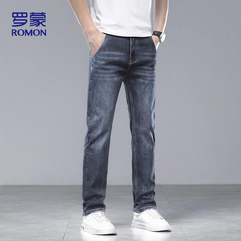 ROMON Men's 882 Loose Straight-Leg Stretch Jeans