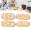 2PCS 38x38cm Table Mats PVC Gold Placemats Cup Mat Coaster for Wedding Party Supplies