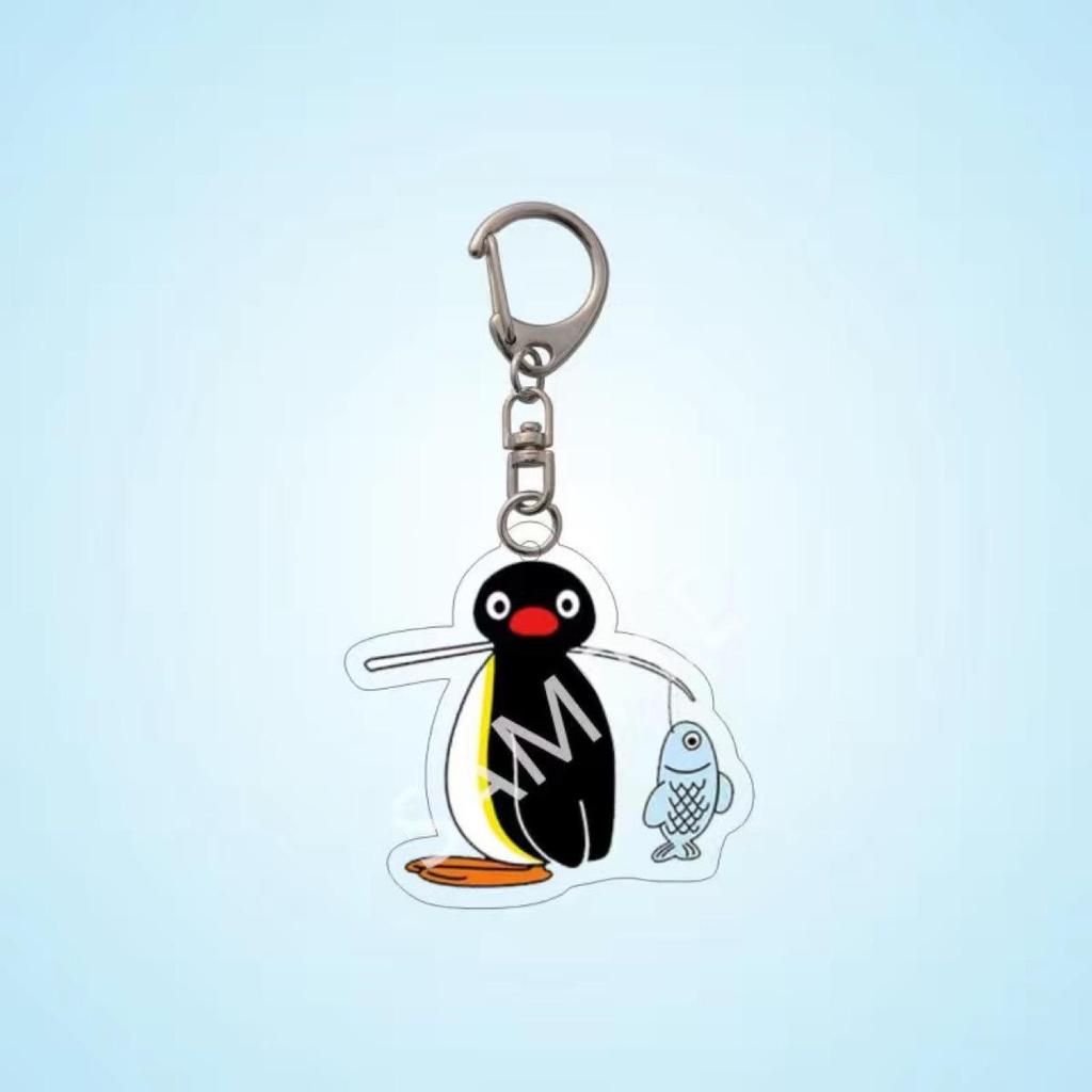 Rolig Pingvinfamilj Tecknad Akryl Nyckelring - Söt Väskberlock & Parprydnad