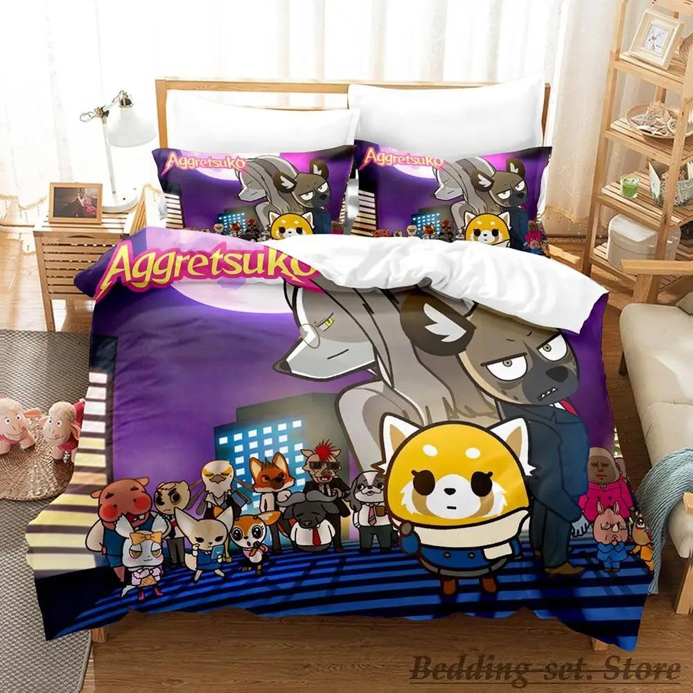 

Aggretsuko Bedding Set Single Twin Full Queen King Size Bed Set Aldult Kid Bedroom Duvetcover Sets Anime parure de lit Bed 70x133cm 2pcs