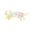 Temperament Niche Sweet Colored Diamond Inlaid Stretching Kitten Brooch Cute Versatile Animal Pet Pin Female