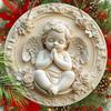 Entzückendes Cherub Holzschild - Engel Rundes Schild für Haustür Wandbehang Dekor - Idealer Hängeschmuck für Zuhause