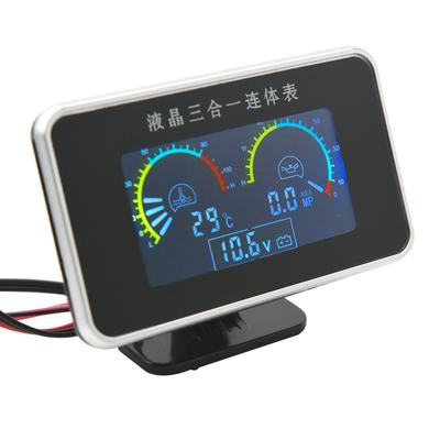 / Universal 3 em 1 Medidor digital de carro para caminhão Medidor de temperatura da água Medidor de pressão de óleo Voltímetro 10mm 1/8 NPT Sensor de prensa de óleo