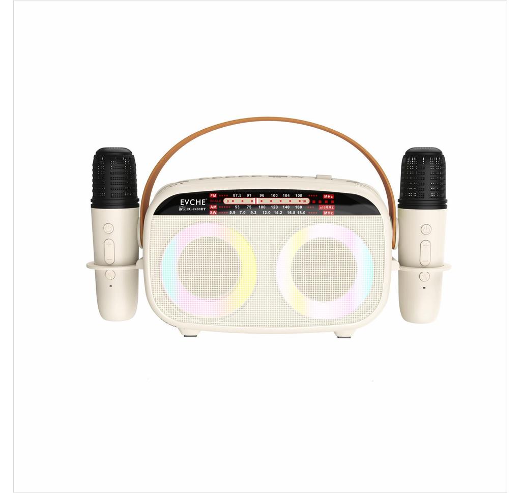 Portable Full-Band Bluetooth Speaker with Dual Microphones and K Song Feature