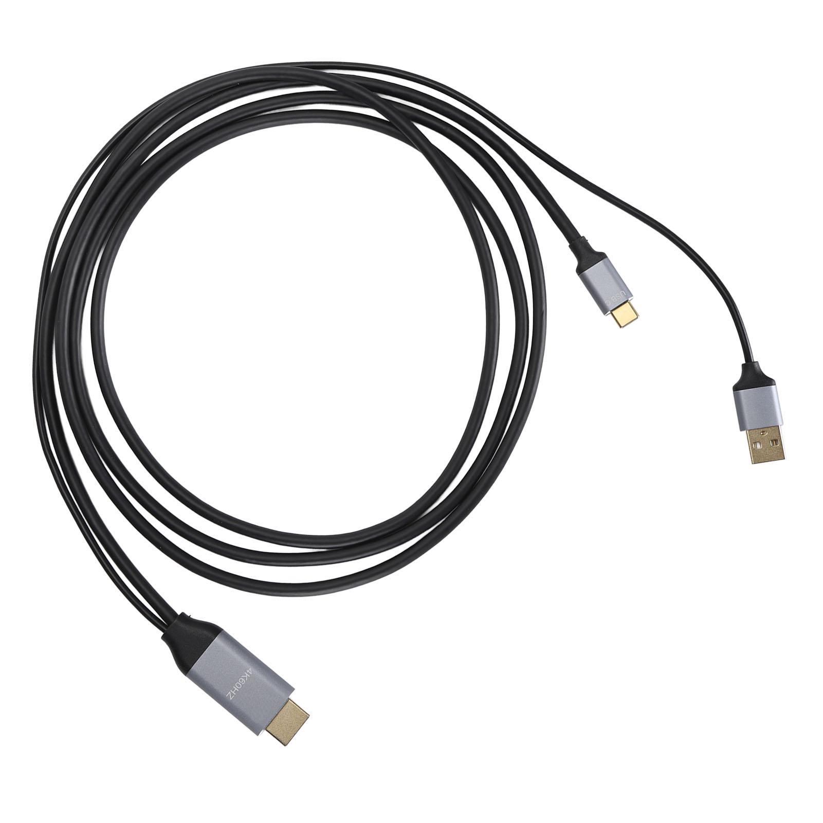 

6,6-футовый кабель-адаптер для подключения мультимедийного интерфейса HD к типу C 4K при 60 Гц 2K при 144 Гц 1080P при 60 Гц