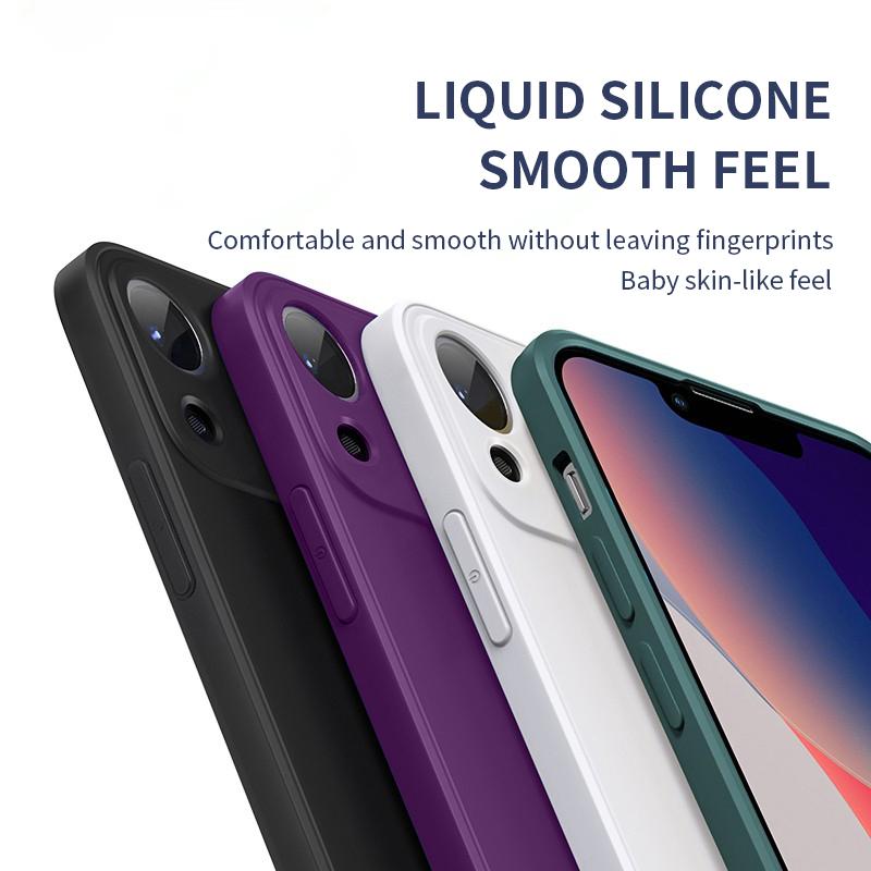 Luxury Liquid Silicone Solid Color Phone Case For iPhone 14 Pro Max 13 12 11 XS XR X Mini 7 8 Plus SE 6S Shockproof Soft Cover