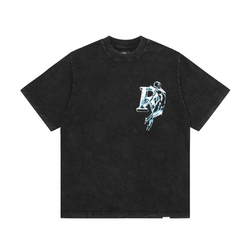 Mens Oversized Vintage Washed Cotton T-Shirt With Cartoon Animal Print Streetwear Loose Fit Short Sleeve Tee