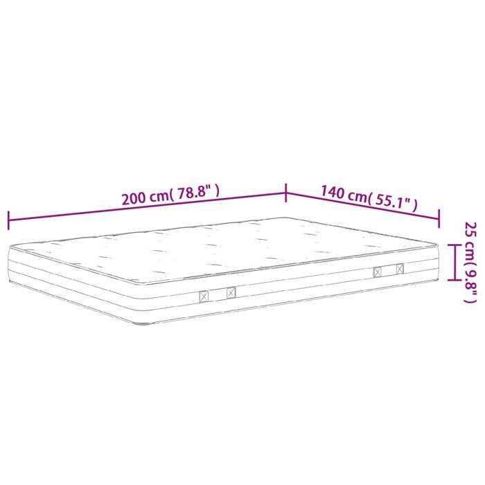 VidaXL Pocket Spring Mattress Medium Firmness 140x200 Cm 372853