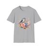 Floral Bird T-Shirt, Nature Lover Gift, Spring Apparel, Eco-Friendly Tee,