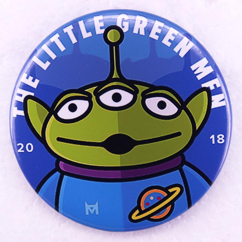 Little Green Man Toy Story Alien Tinplate Badge Pin
