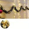 2M Prelit Christmas Tinsel Garland with Lights,Lighted Garland Christmas Tree Decorations Twist Hanging Foil Garland for Xmas Party Stairs Decor