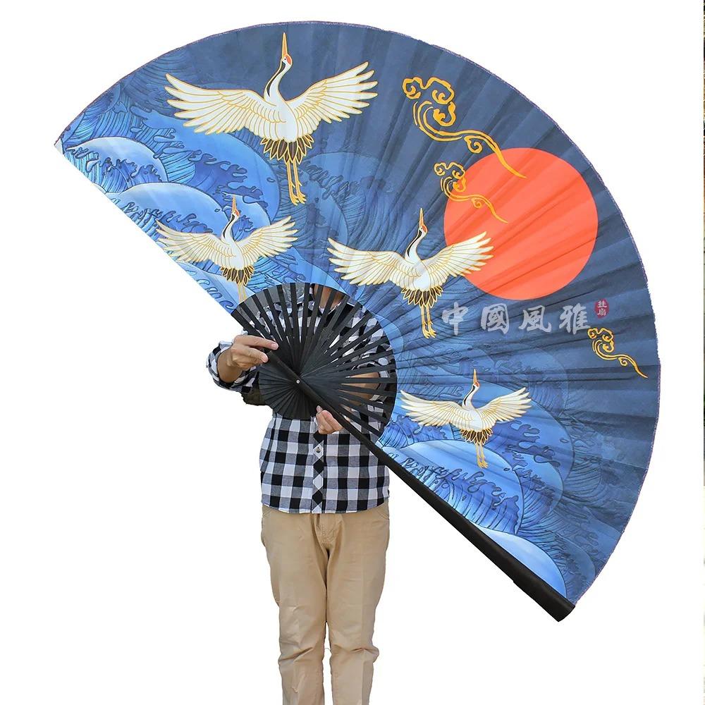 Japanese-Style Large Hanging Fan Handmade Mount Fuji Paper Folding Fan Unfold 90cm Wall Home Decoration