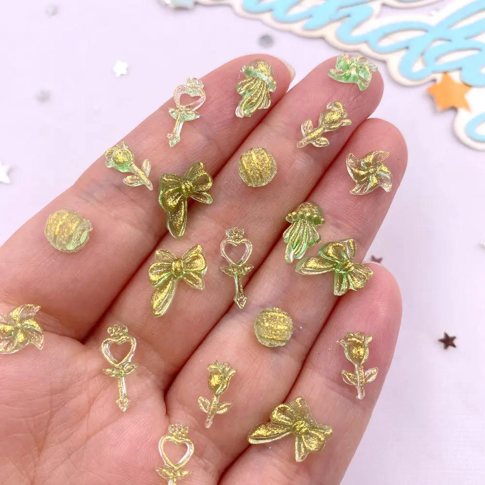 8 g Harz Mini Glitter Bunte Zauberstab Qualle Rose Kunst Nagel Flache Rückseite Strass Applikation DIY Scrapbook Schmuck Dekor