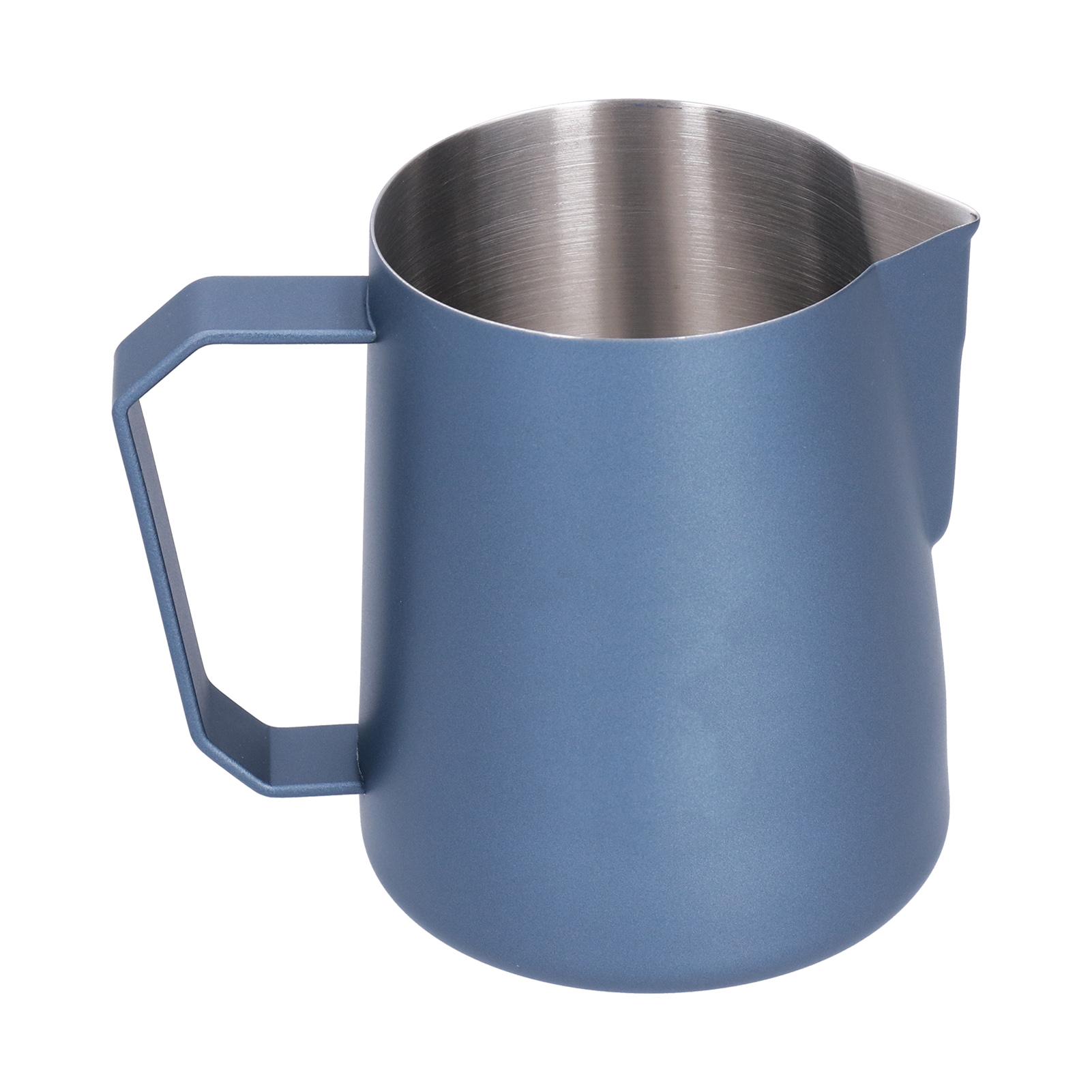 Konnwei Latte Cup Pointed Spout 304 Stainless Steel Durable Milk Frothing Pitcher With Angled Handleblue 600Ml(Without Label)
