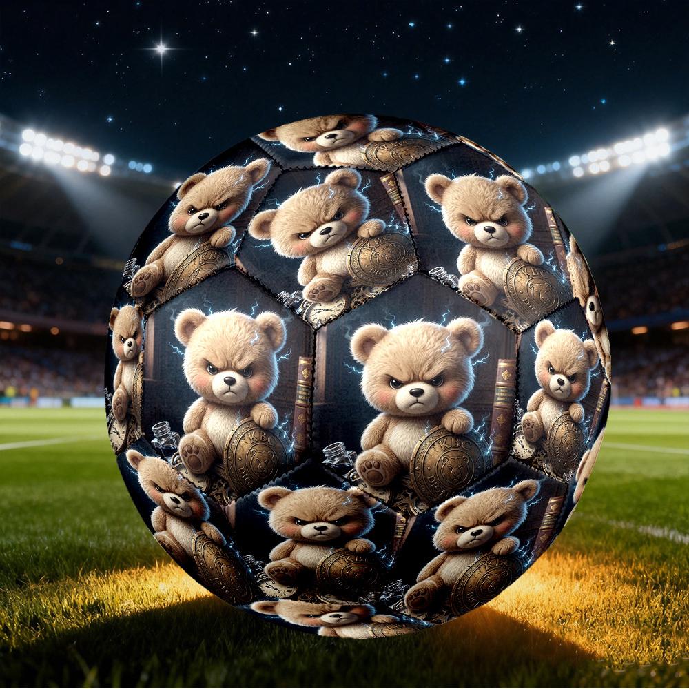 1pc Teddy Bear Power Size 5 Soccer Ball Professional Match Training Football Indoor &Outdoor Sports Ball Training Ball Lightweight Durable y42