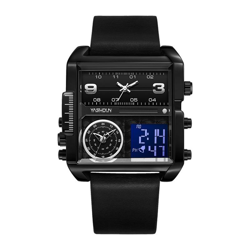 Top Brand Multifunctional Men's Watch Large Dial Men's Watch Genuine Leather Luminous Waterproof Fashion Watch