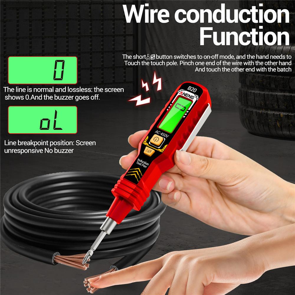 B20 Non-contact Voltage Detector Electrical Pen Ac Voltage Tester Digital Display Smart Breakpoint Finder Ac 30-1000v 11-450v