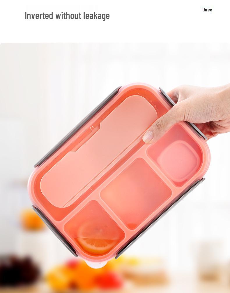 Set da 16 pezzi di portapranzo bento in plastica per studenti con scomparti adatti al microonde e stuzzicadenti per frutta