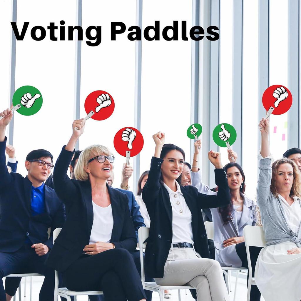 10pcs Teacher Voting Paddles Green Red Yes No Classroom Thumbs Paddles for School Students Classroom Event Supplies