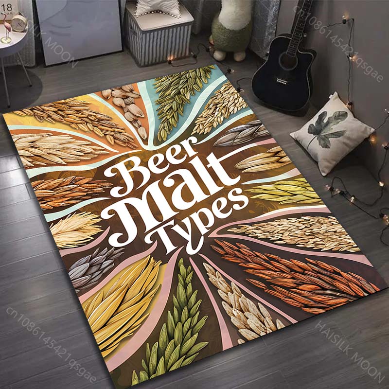 17 Styles Beer Brewing Painting Carpet for Living Room Bedroom Doormat Home Decor Sofa Table Area Rug Non-slip Floor Mat