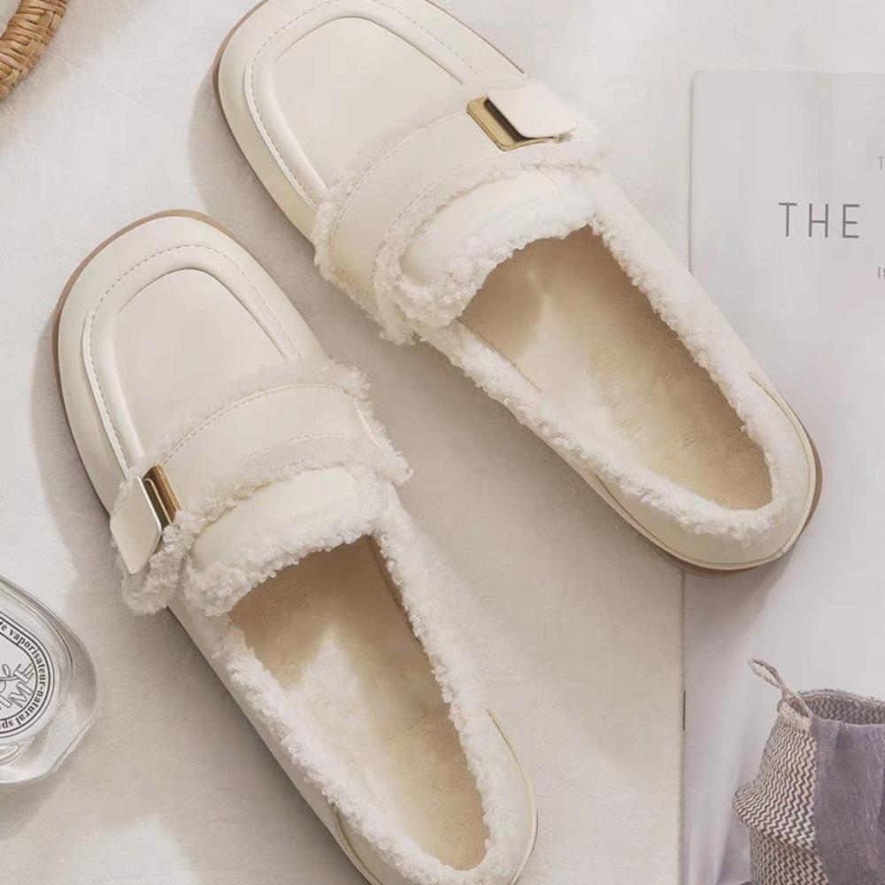 Fashion Women's Winter Shoes Luxury Hot Warm Loafers For Women Trends 2024 Comfortable Flats Furry Casual Outdoor Walking Snow Shoes