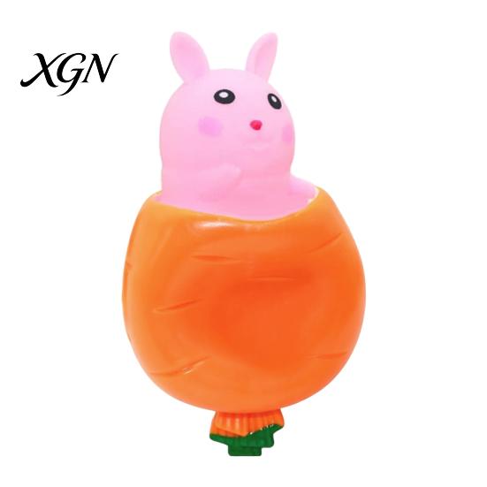 Cute Rabbit Squeeze Toy Carrot Fidget Toys Easter Bunny Stress Relief Sensory Slow Rise Ball Birthday Party Favors for Autistic Children Adult