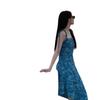 Summer Design Floral Suspender Skirt Suspender Dress 2026 New Spice Girl Wind Collection Irregular Medium and Long Blue