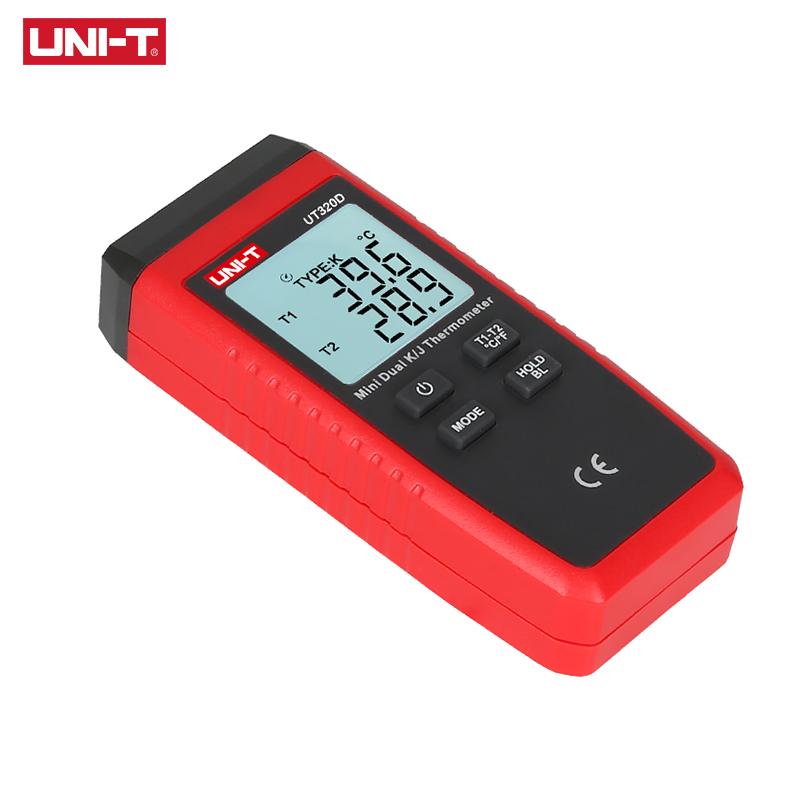 UNI-T UT320A UT320D Digital Thermometer Mini Dual Contact Thermocouple Type K J High Temperature Meter Tester -50℃ to 1200℃