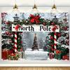 Christmas North Pole decorations, Christmas holiday party decorations, photography backdrop banner, photo booth props, party supplies5398