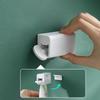 Toothpaste Tube Squeezer Wall-mounted Facial Cleanser Toothpaste Storage Rack Rolling Toothpaste Holder Bathroom Accessories