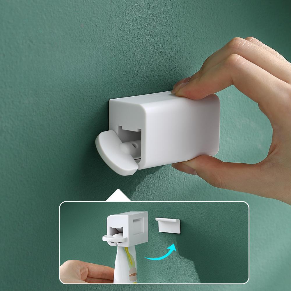 Toothpaste Tube Squeezer Wall-mounted Facial Cleanser Toothpaste Storage Rack Rolling Toothpaste Holder Bathroom Accessories