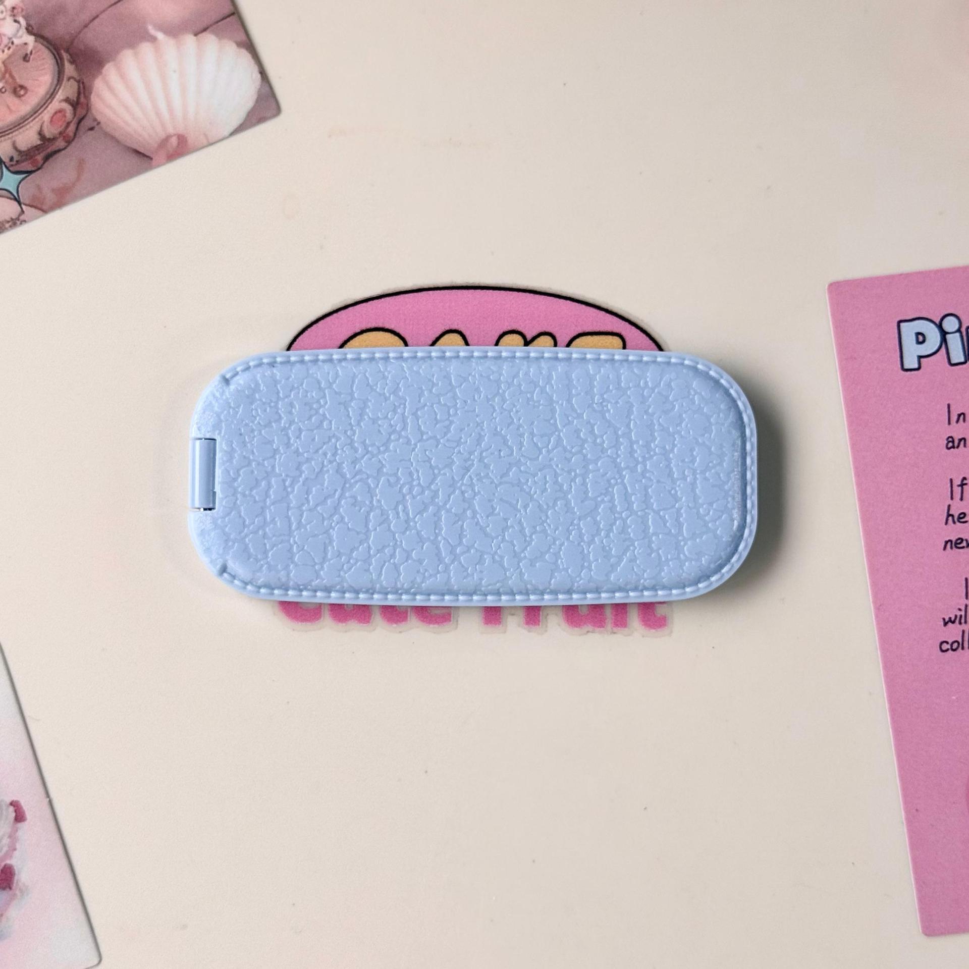 

Autumn/Winter Faux Leather Folding Makeup Mirror & Phone Holder - Fashionable Adhesive Dual-Use Mirror (Horizontal/Vertical)