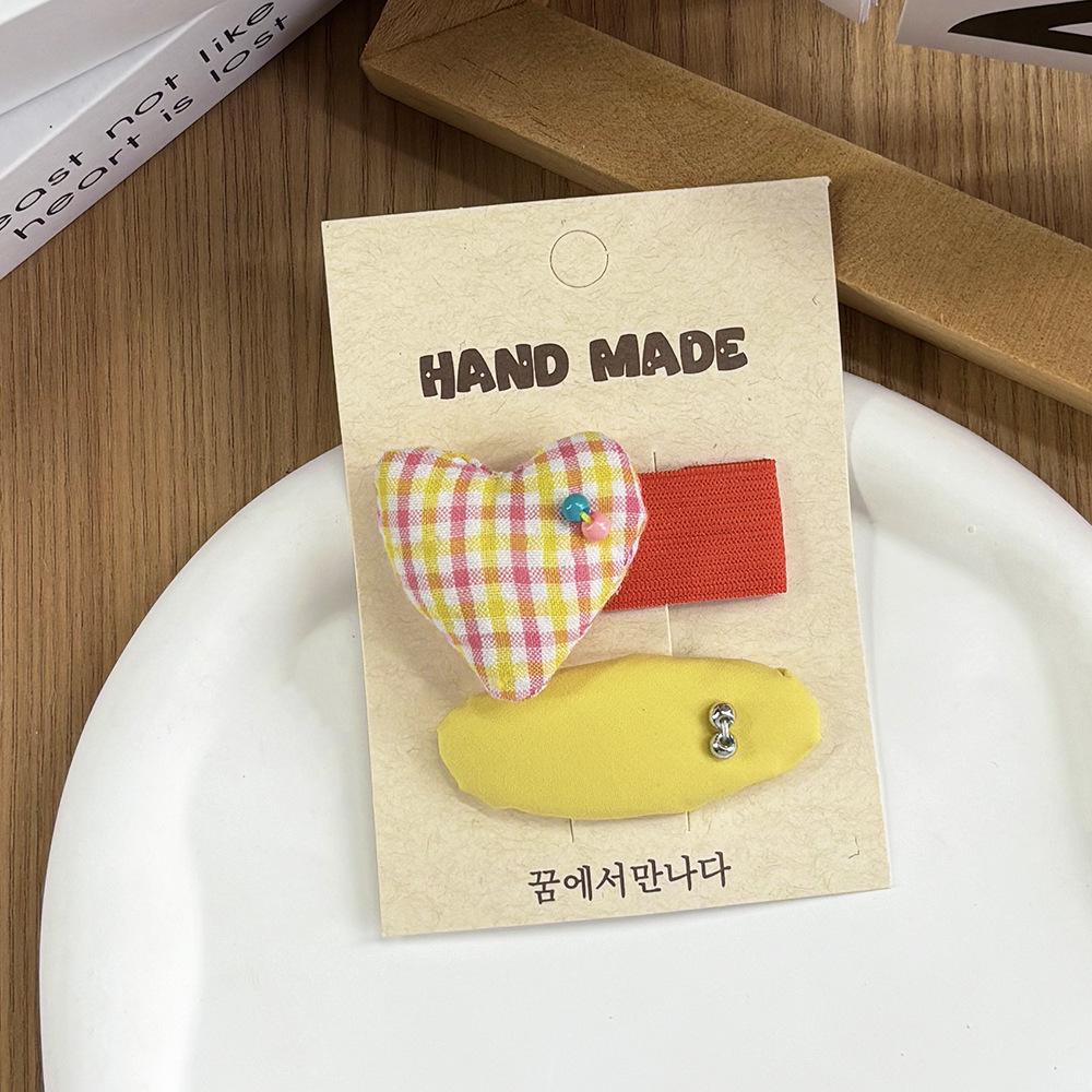 Children's Sweet Plaid Ethnic Hair Clip - Versatile Fabric Hairpin Accessory