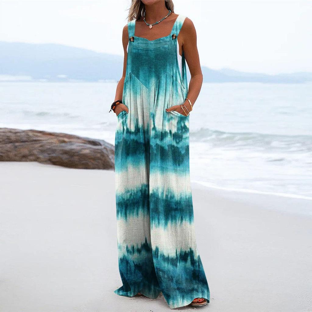 Women's Pants Trousers Jumpsuit  Fashion Casual  Side Pockets Floral Print Non-adjustable Strap Jumpsuit